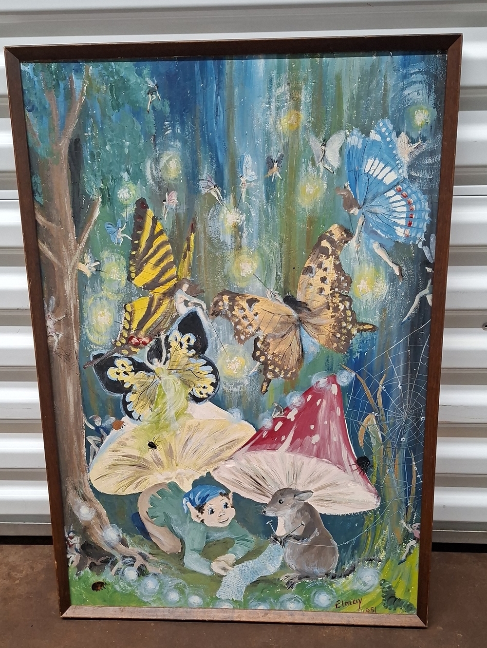 1951 Fantasy Fairycore Painting, Signed